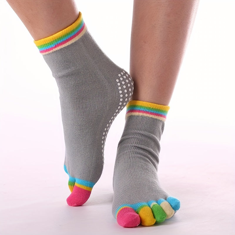 Chaussettes Yoga 5 Doigts Antidérapantes - Sport Running Femme