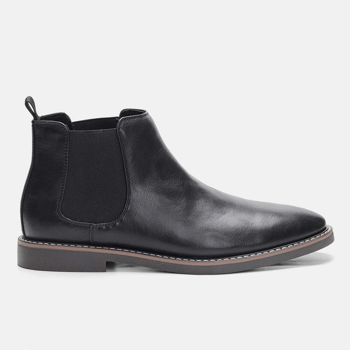 Bottes Chelsea Homme Noir Brillant - Élastique Semelle Antidérapante Bureau Casual