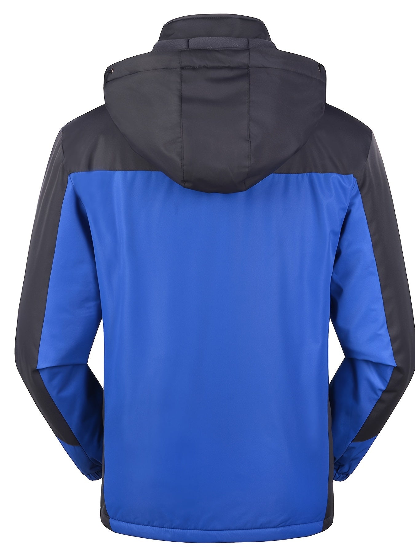 Veste Homme Capuche Blocs Couleur - Coupe-Vent Polaire Automne Hiver Épaisse