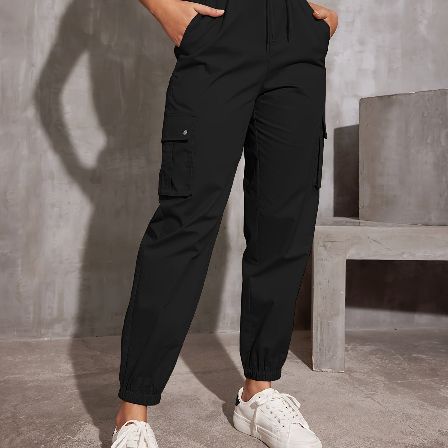 Pantalon Cargo Y2K Femme - Poches Multiples Cordon Serrage Ample Toutes Saisons