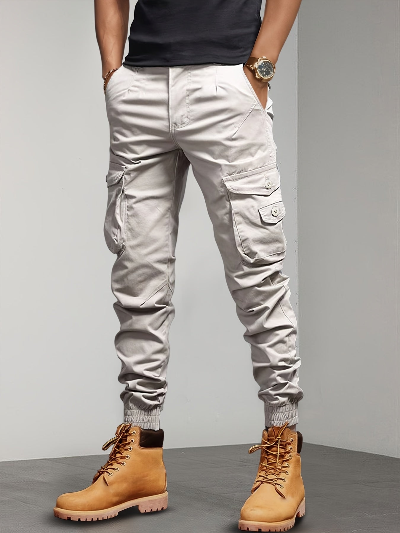 New Style Overalls Men Multi-Pocket Retro Casual Men's Pants Casual Loose Leg Pants