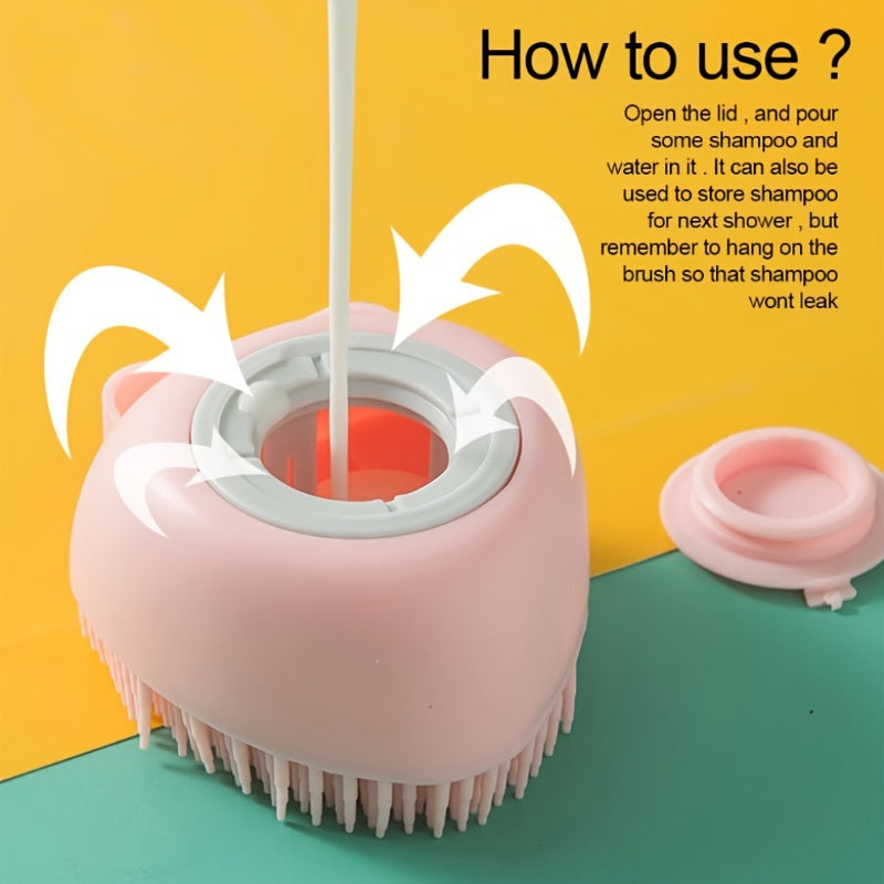 Brosse Shampooing Chien Massage - Tête Détachable Poils Doux Toilettage