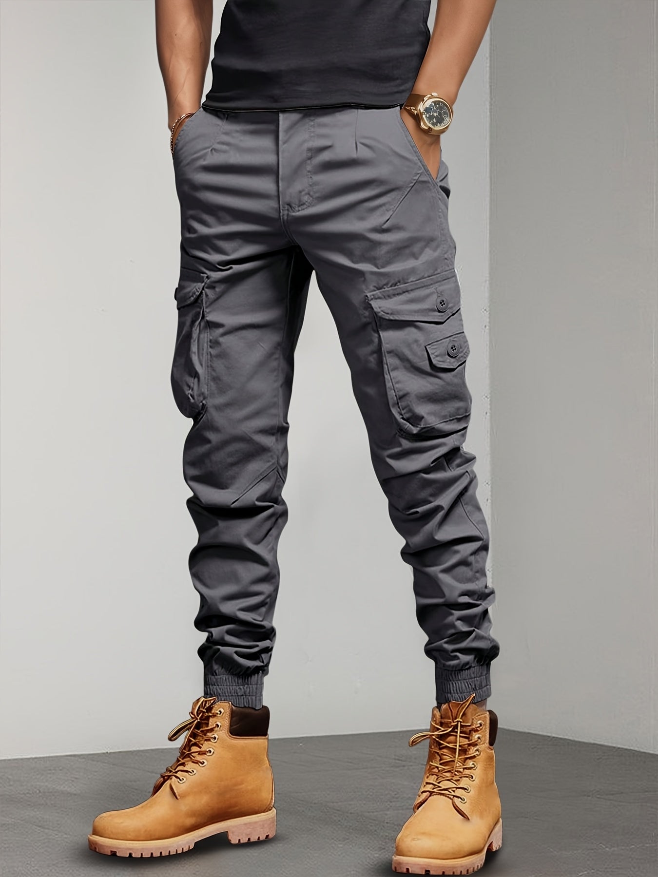 New Style Overalls Men Multi-Pocket Retro Casual Men's Pants Casual Loose Leg Pants