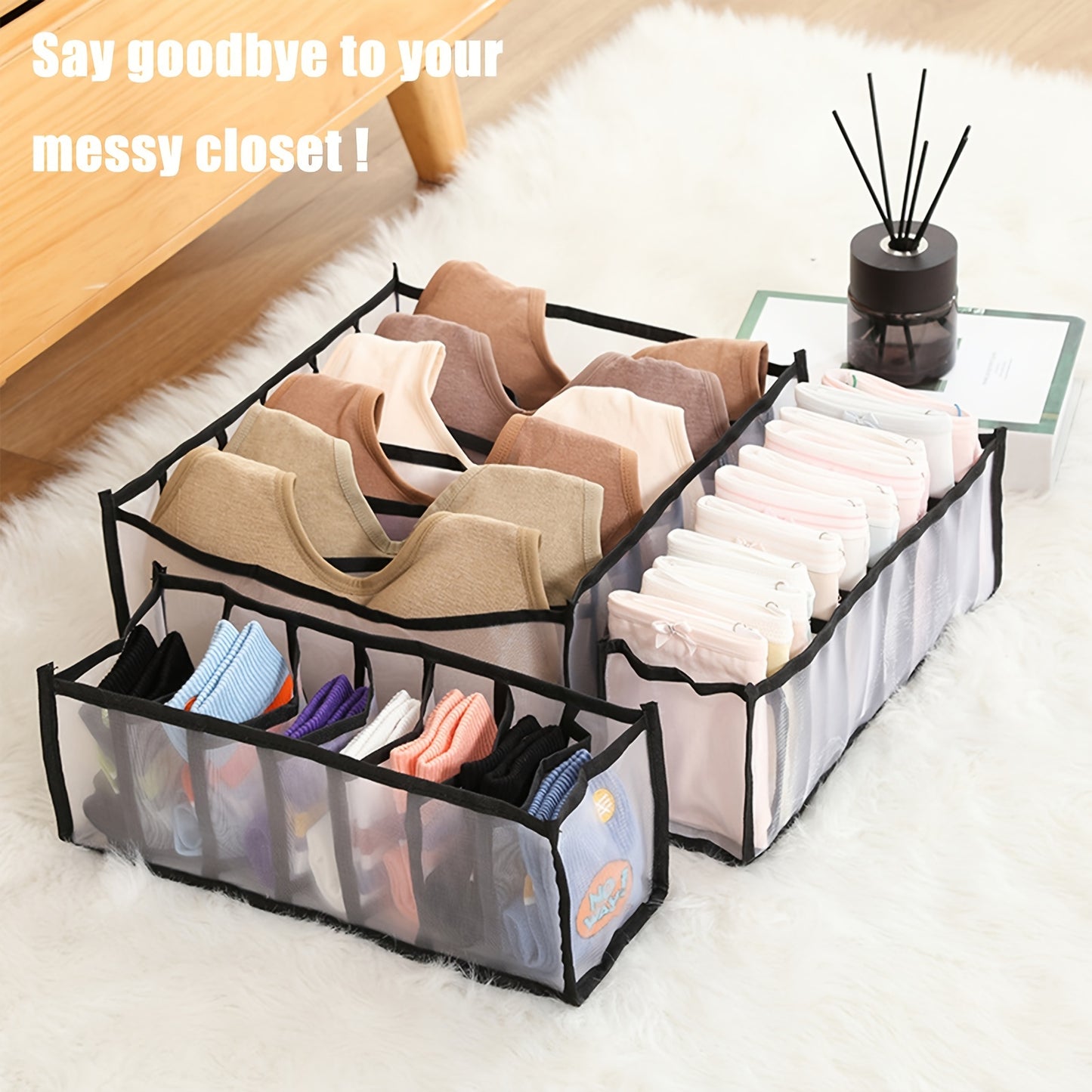 Organisateur Soutiens-Gorge Pliable 5pcs - Rangement Tiroir