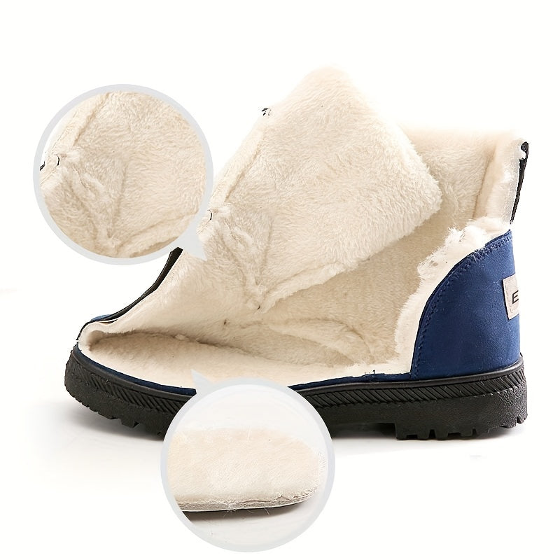 Bottines Femme Lacées Bout Rond - Doublure Chaude Cheville Hiver