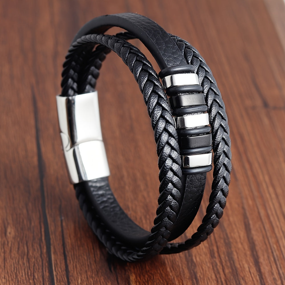 Bracelet Tressé Homme Multi-Couches - Bijou Mode Tendance