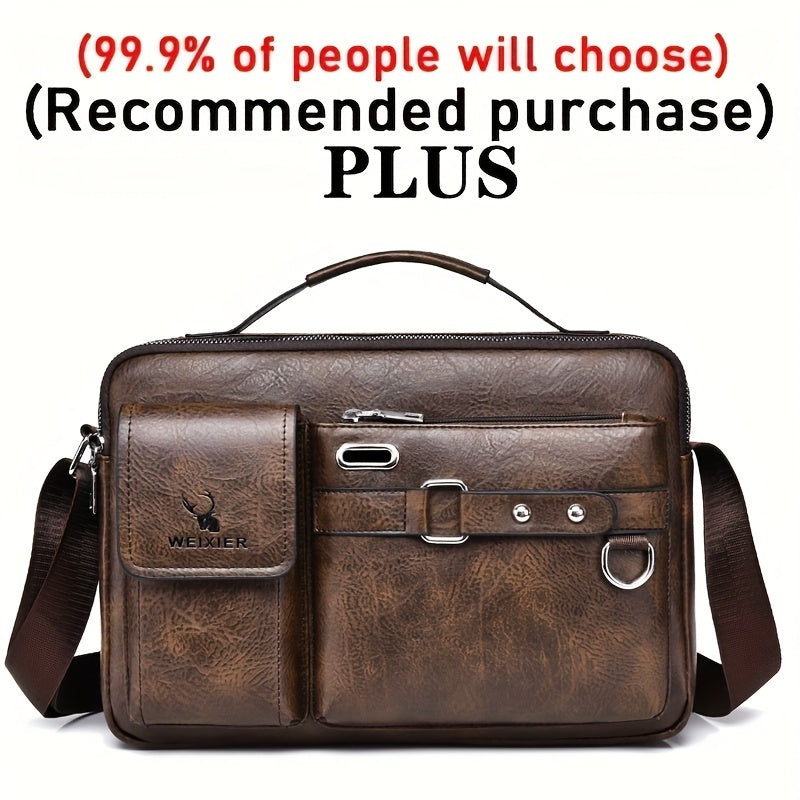 Sac Bandoulière Homme Affaires WEIXIER - Bretelle Ajustable Multi-Compartiments Doré