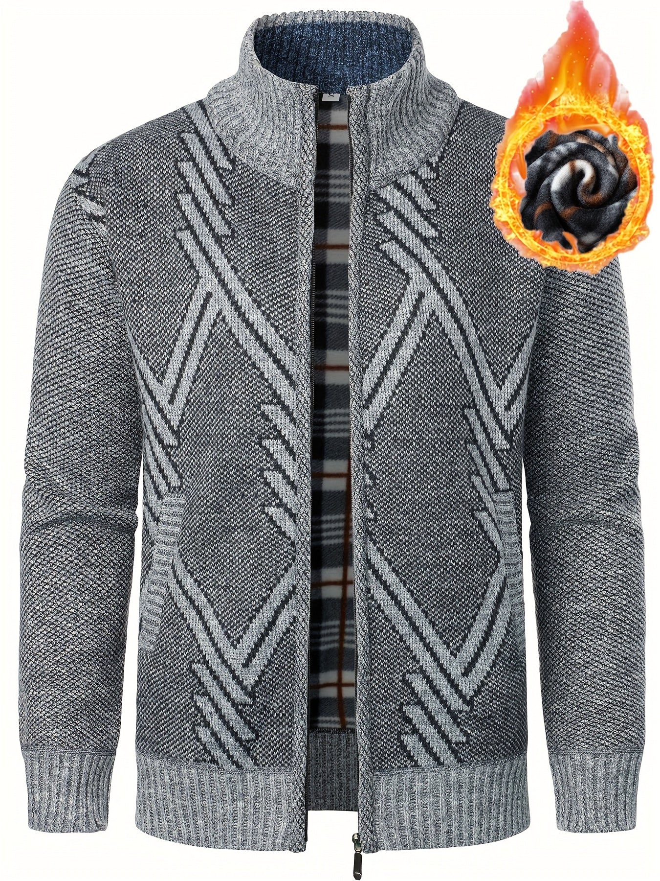 Cardigan Homme Zippé Casual - Pull Thermique Tricot Coupe Régulière