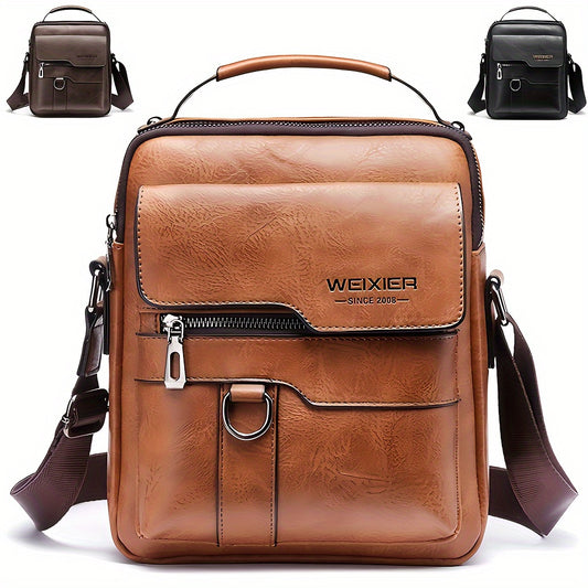 Sac Bandoulière Vintage Homme WEIXIER - Compartiments Multiples Business Casual