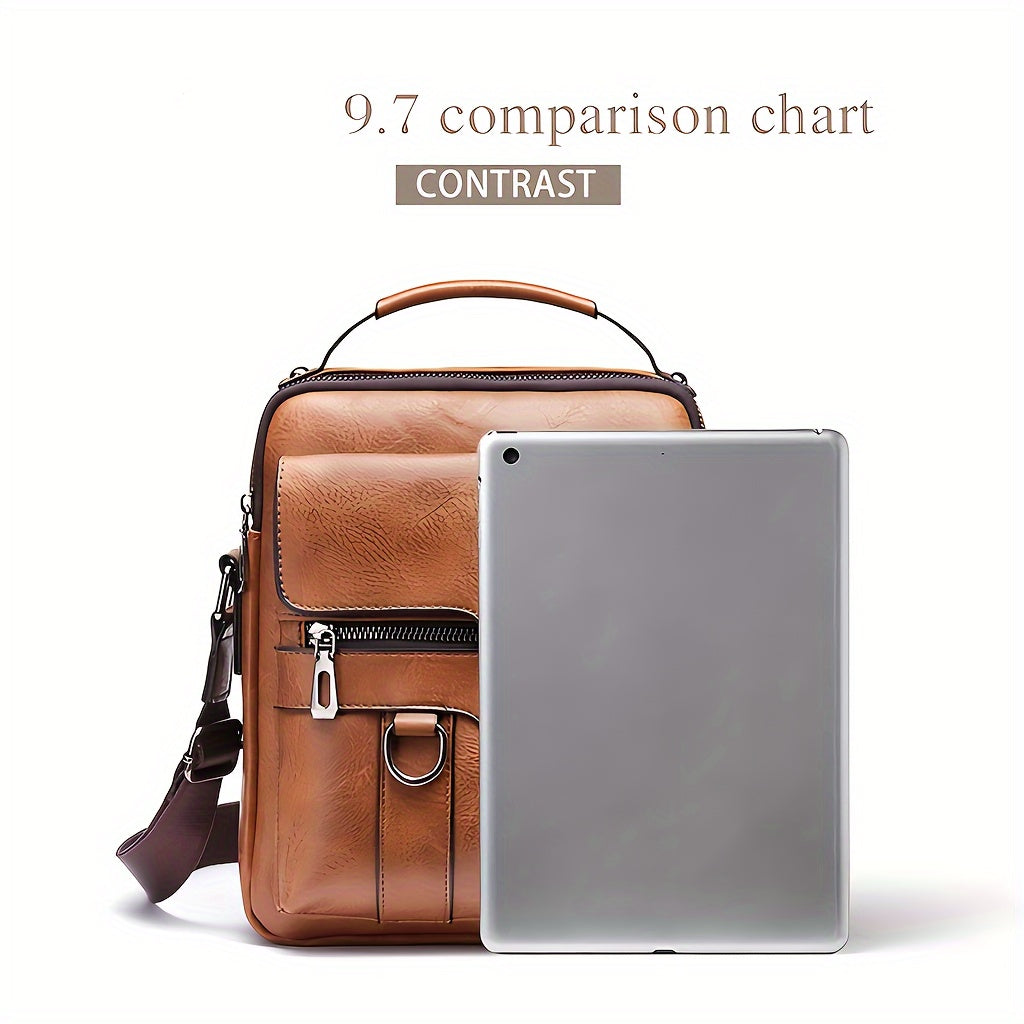 Sac Bandoulière Vintage Homme WEIXIER - Compartiments Multiples Business Casual