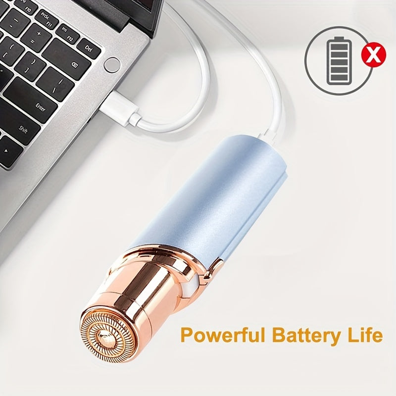 USB Rechargeable Facial Hair Remover - Painless Eyebrow Shaver for Women