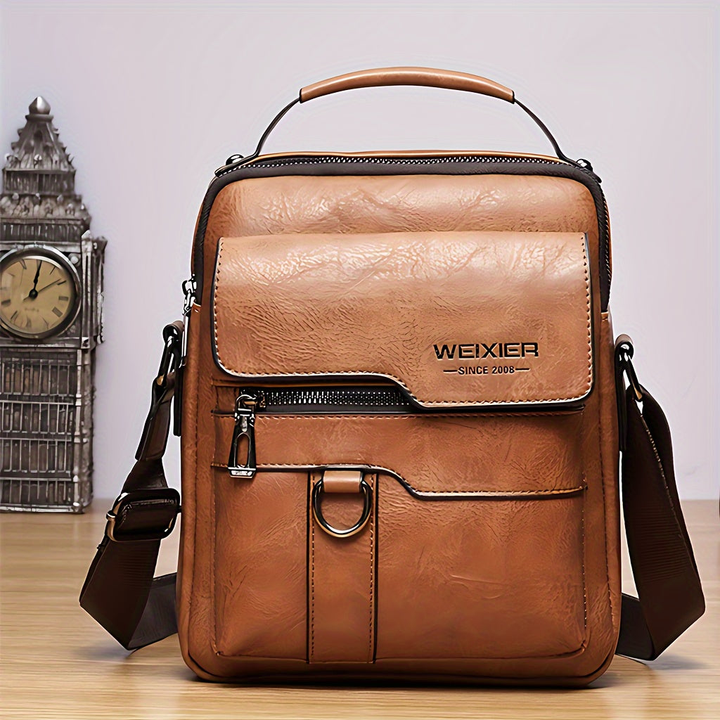 Sac Bandoulière Vintage Homme WEIXIER - Compartiments Multiples Business Casual