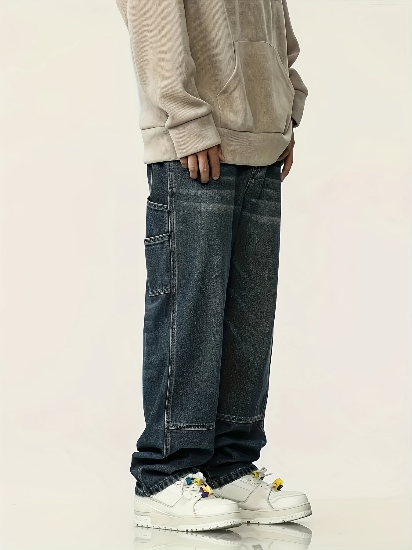Pantalon Denim Homme Multi-Poches - Style Streetwear Rétro Loose Fit