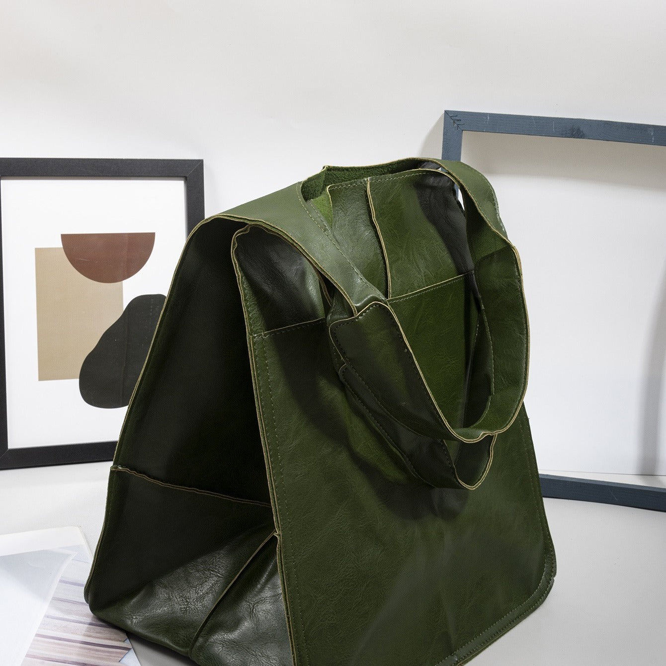 Sac Tote Rétro Femme Grande Capacité - Cuir PU Travail Voyage