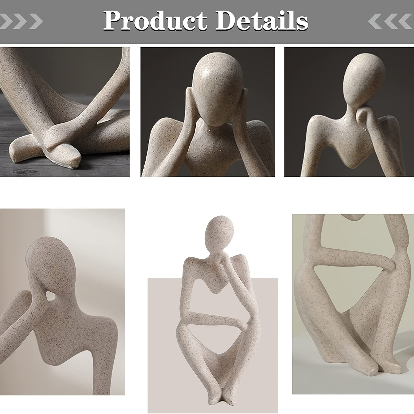 Sculptures Penseur Abstrait Moderne 3 Pièces - Résine Décoration Bureau