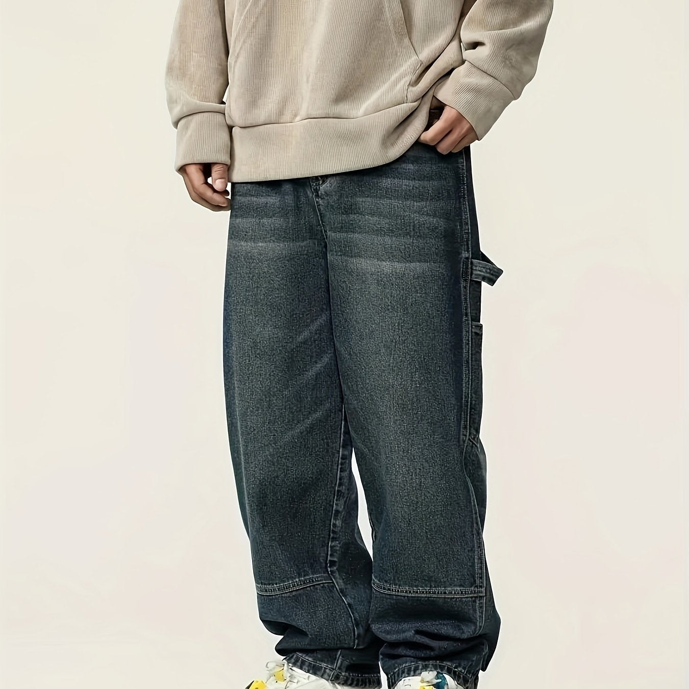 Pantalon Denim Homme Multi-Poches - Style Streetwear Rétro Loose Fit