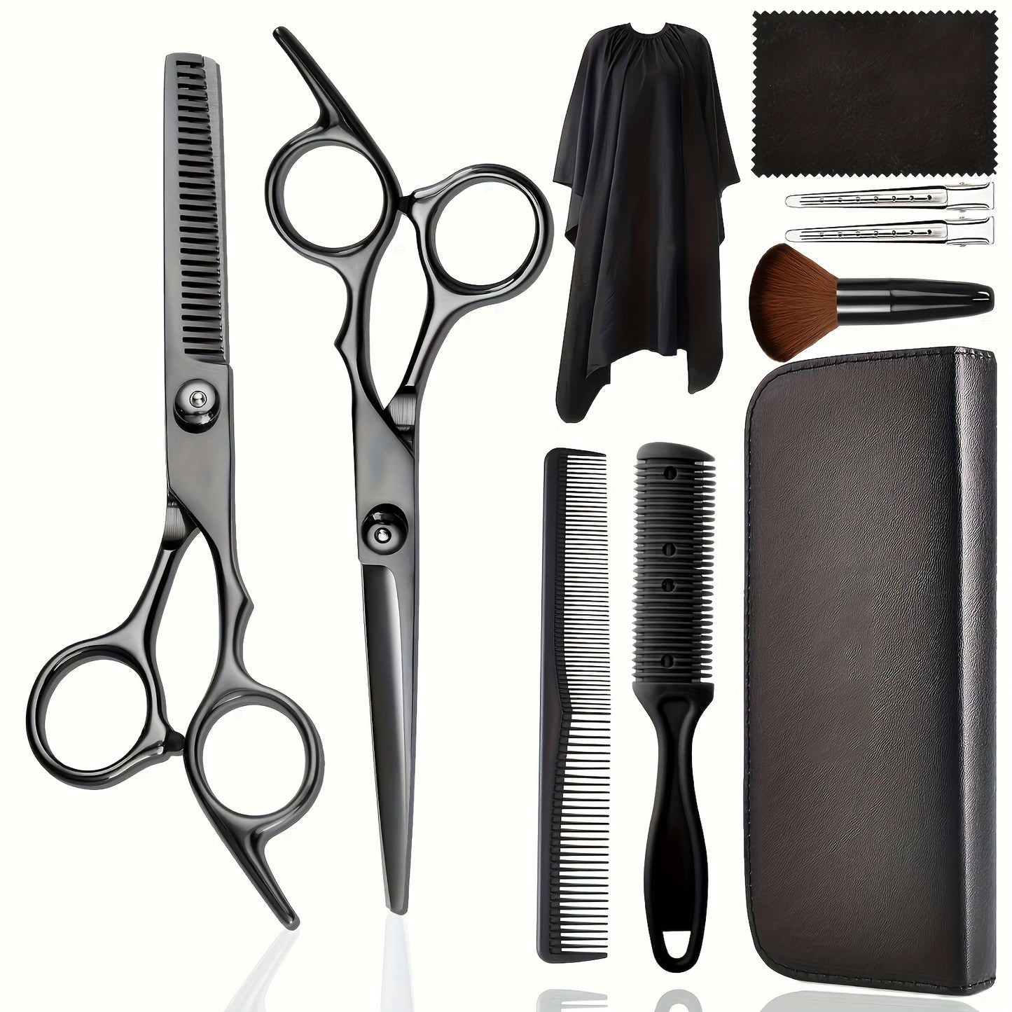 Premium Professional Hairdressing Scissors Kit 10 Pieces - Stainless Steel