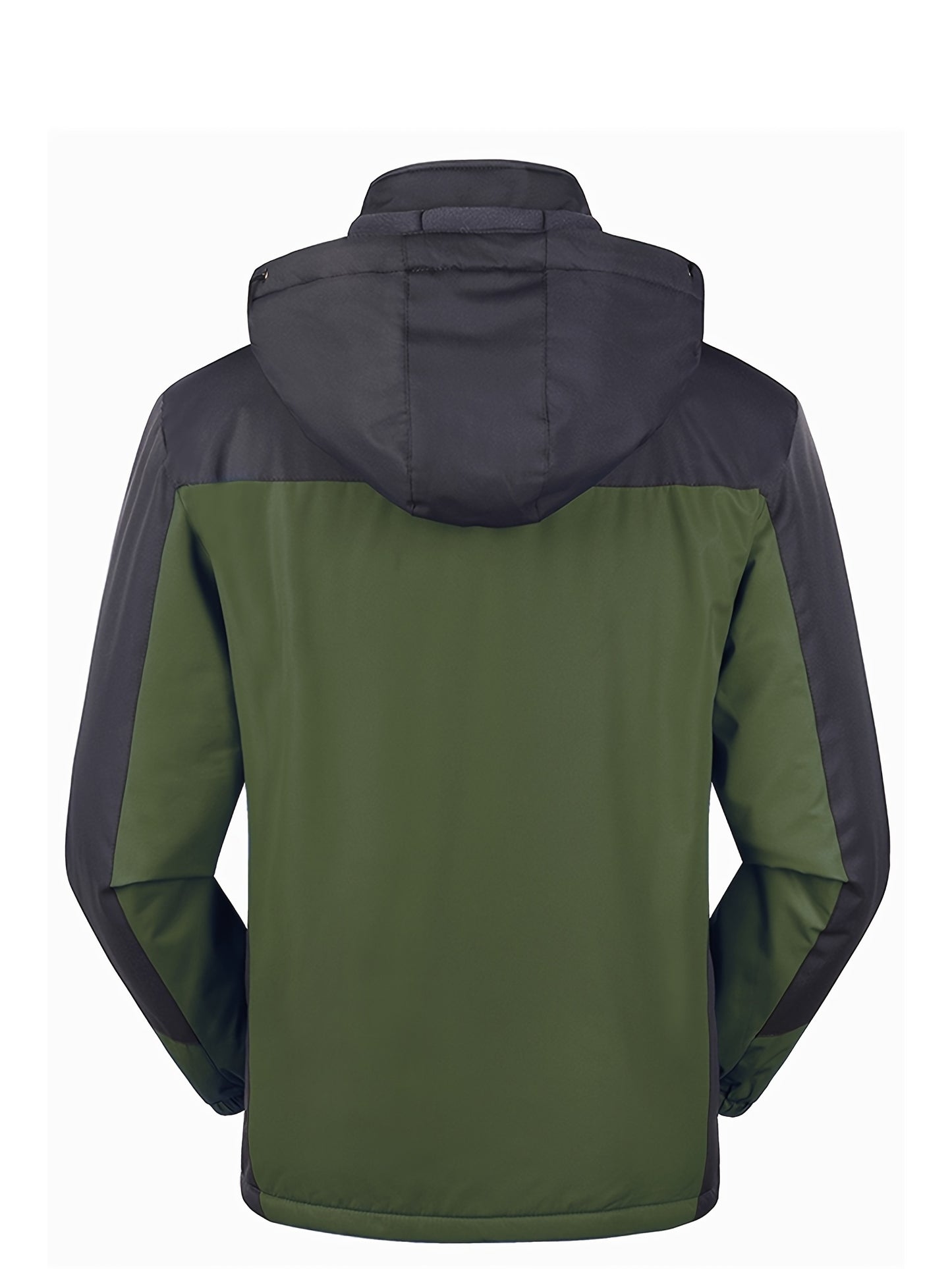 Veste Homme Capuche Blocs Couleur - Coupe-Vent Polaire Automne Hiver Épaisse