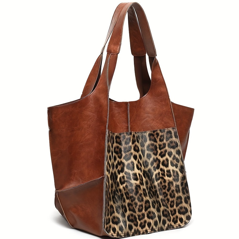 Sac Tote Rétro Femme Grande Capacité - Cuir PU Travail Voyage