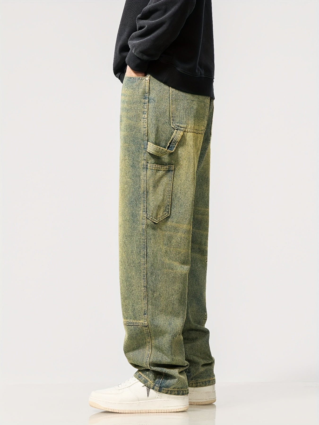 Pantalon Denim Homme Multi-Poches - Style Streetwear Rétro Loose Fit