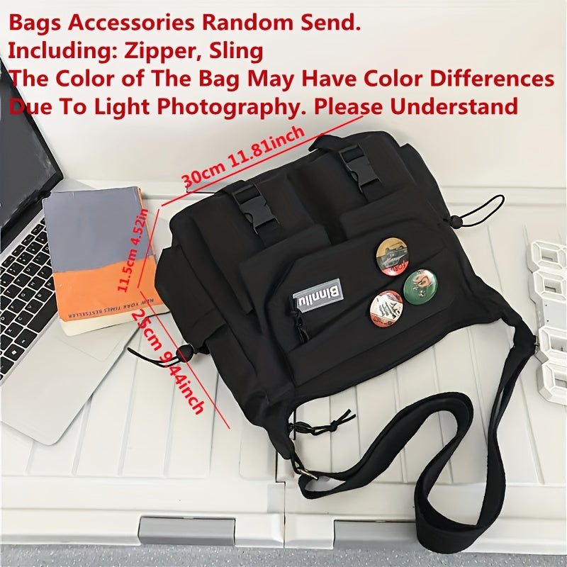 Sac Messager Nylon Homme Grande Capacité - Bandoulière Durable Étudiant Travail