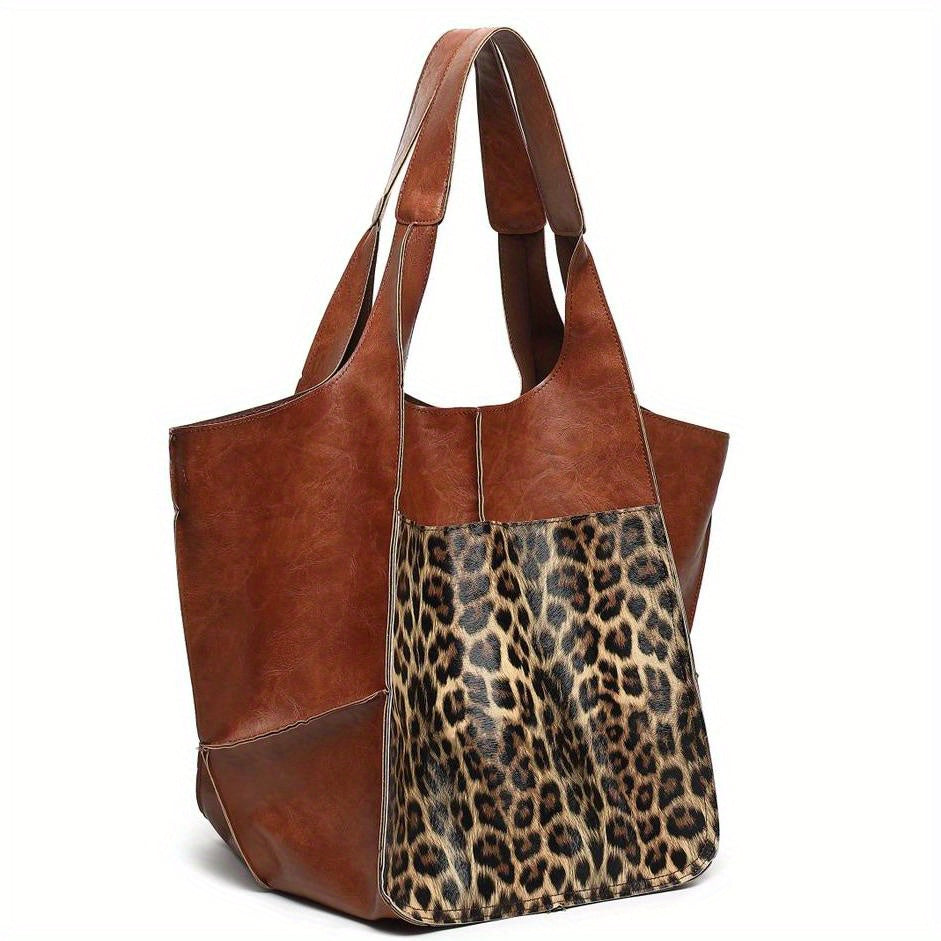 Sac Tote Rétro Femme Grande Capacité - Cuir PU Travail Voyage