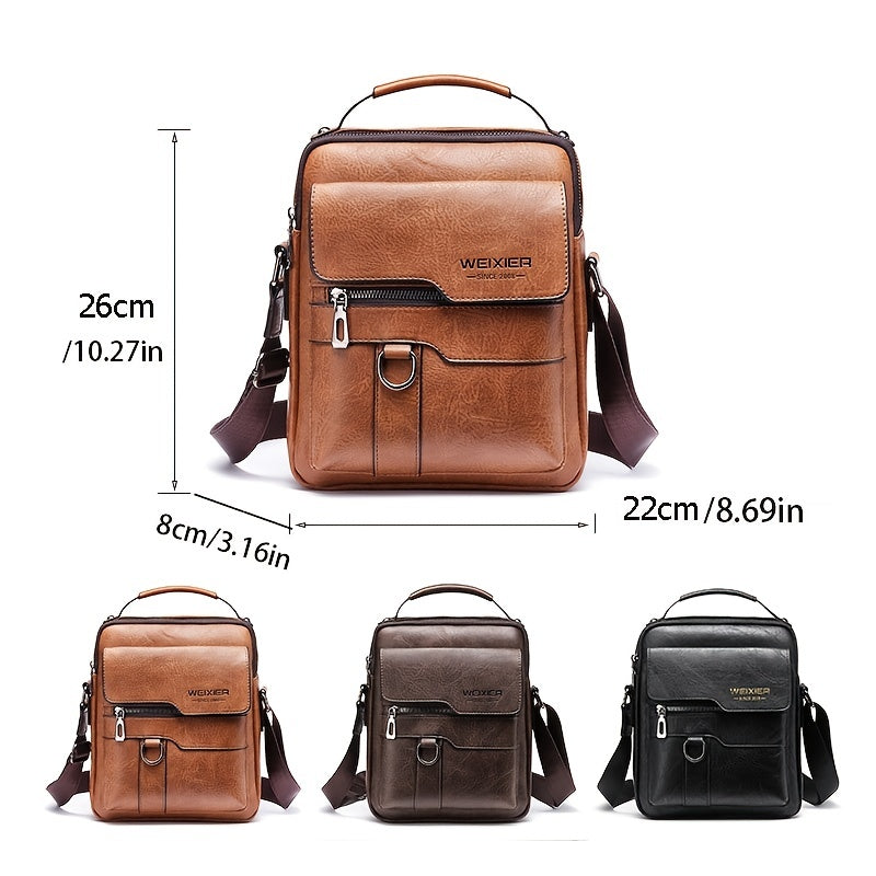 Sac Bandoulière Vintage Homme WEIXIER - Compartiments Multiples Business Casual