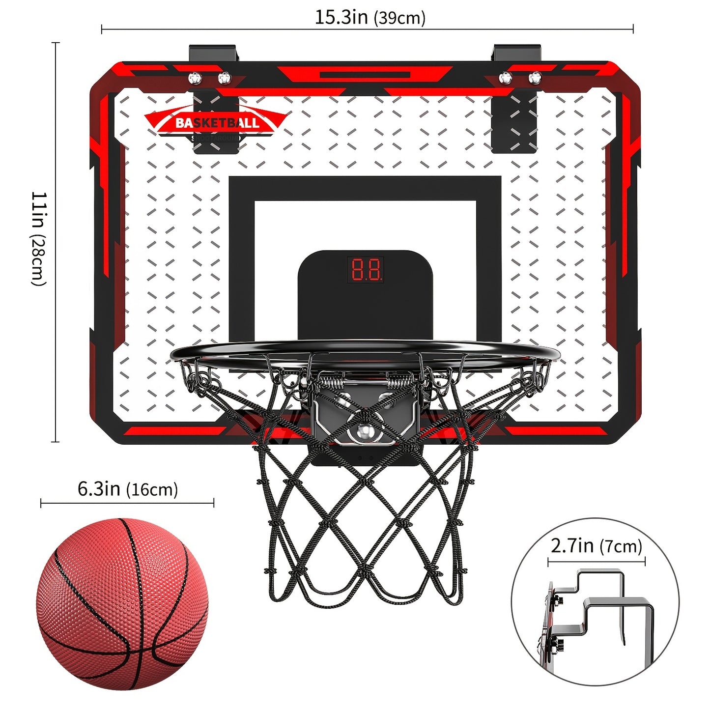 Panier Basketball Intérieur Enfants - Mini Panier Porte Chambre 2 Balles