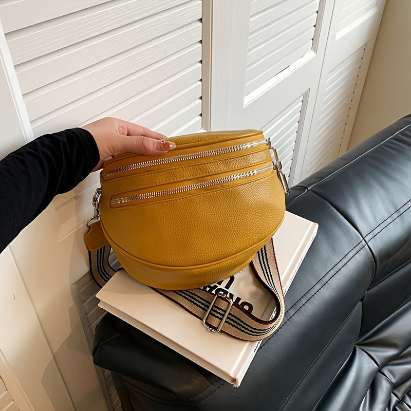 Sac Convertible Élégant Cuir Synthétique - Banane/Bandoulière Femme