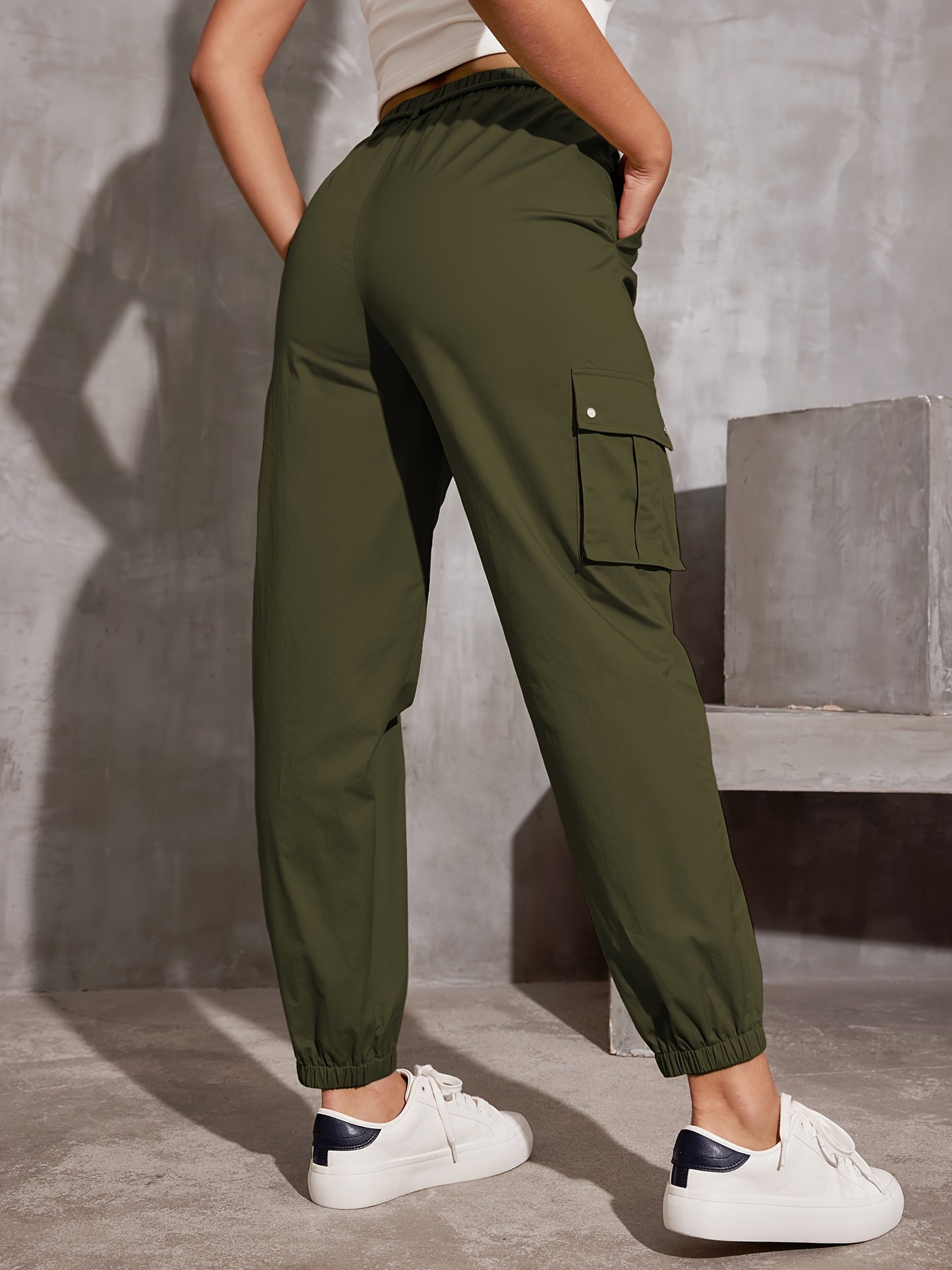 Pantalon Cargo Y2K Femme - Poches Multiples Cordon Serrage Ample Toutes Saisons