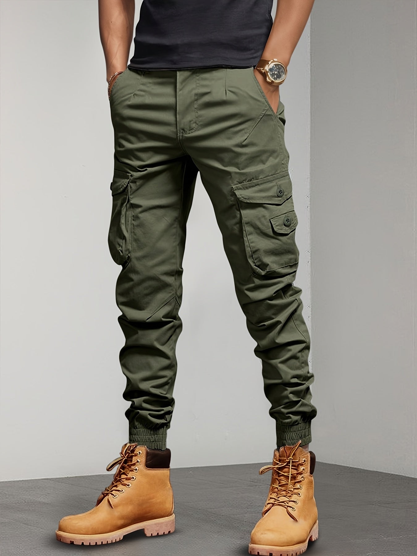 New Style Overalls Men Multi-Pocket Retro Casual Men's Pants Casual Loose Leg Pants