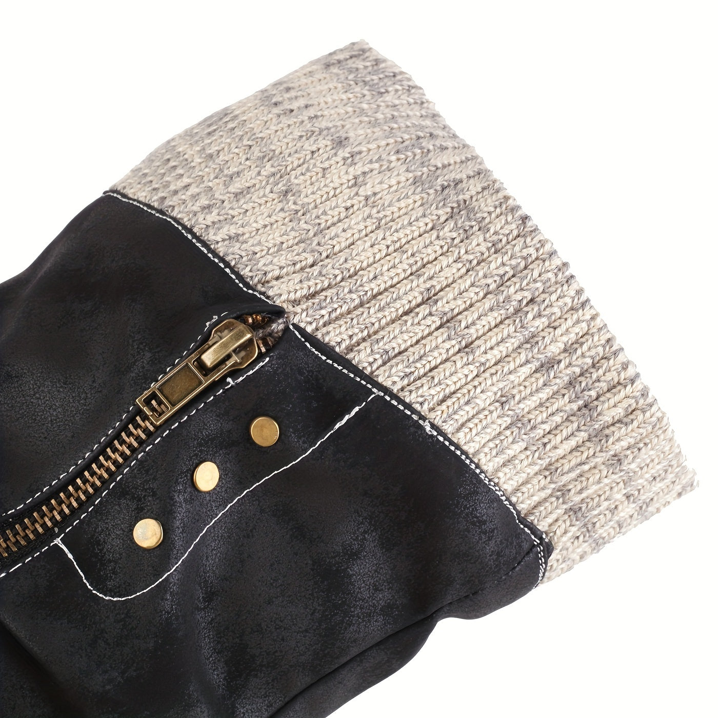 Bottes Western Mi-Mollet Femme - Vintage Chaudes Antidérapantes Plates Hiver