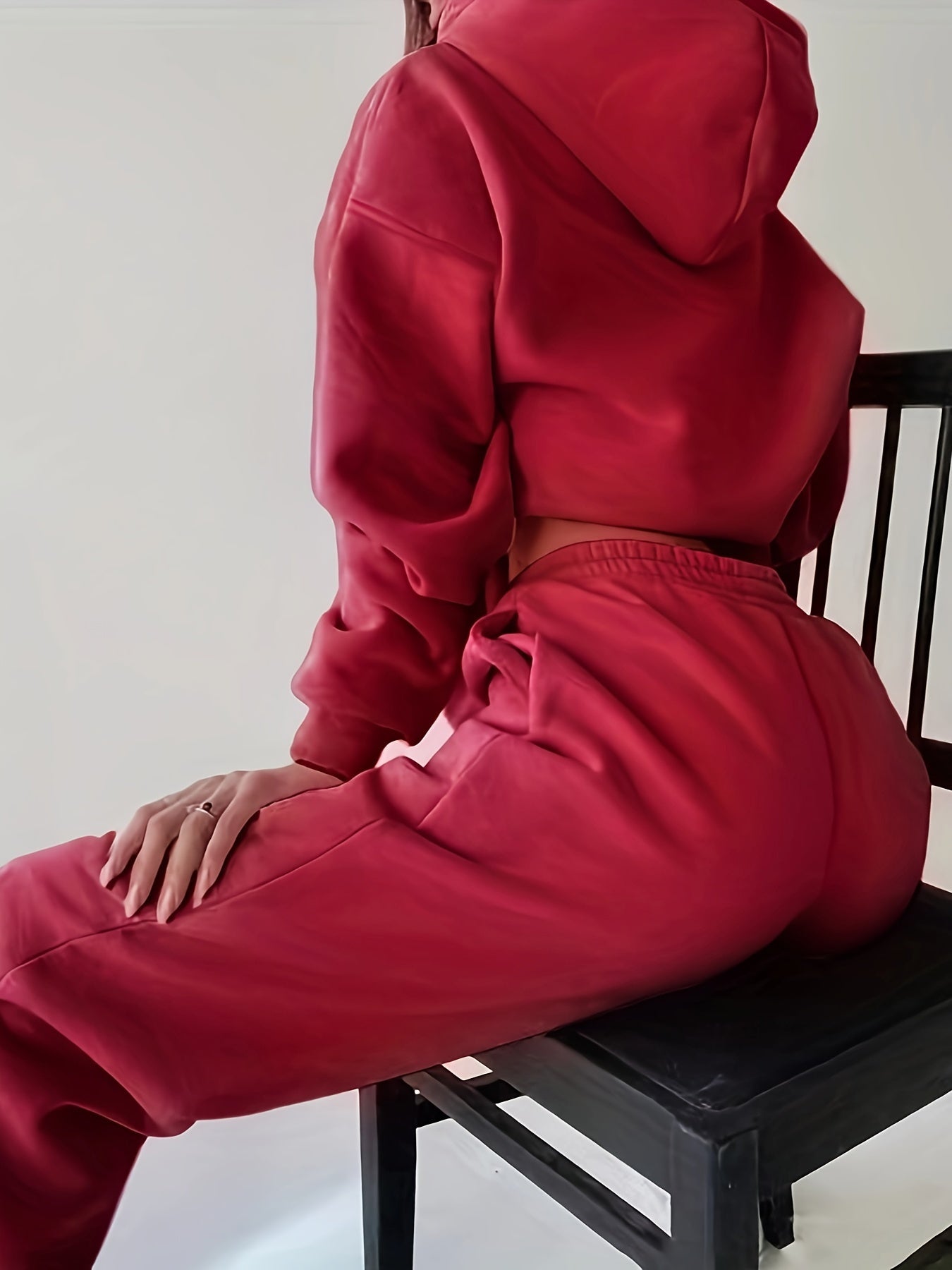 Ensemble 2 Pièces Femme - Sweat Capuche Imprimé Lettres et Pantalon Taille Élastique