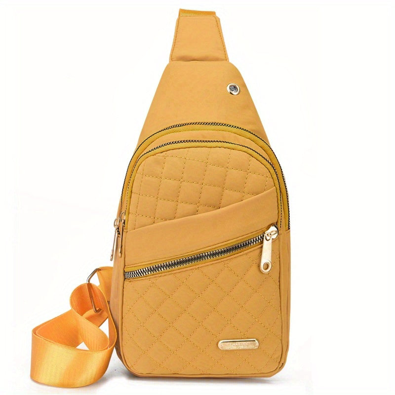 Sac Poitrine Femme Grande Capacité - Bandoulière Brodé Nylon Pliable