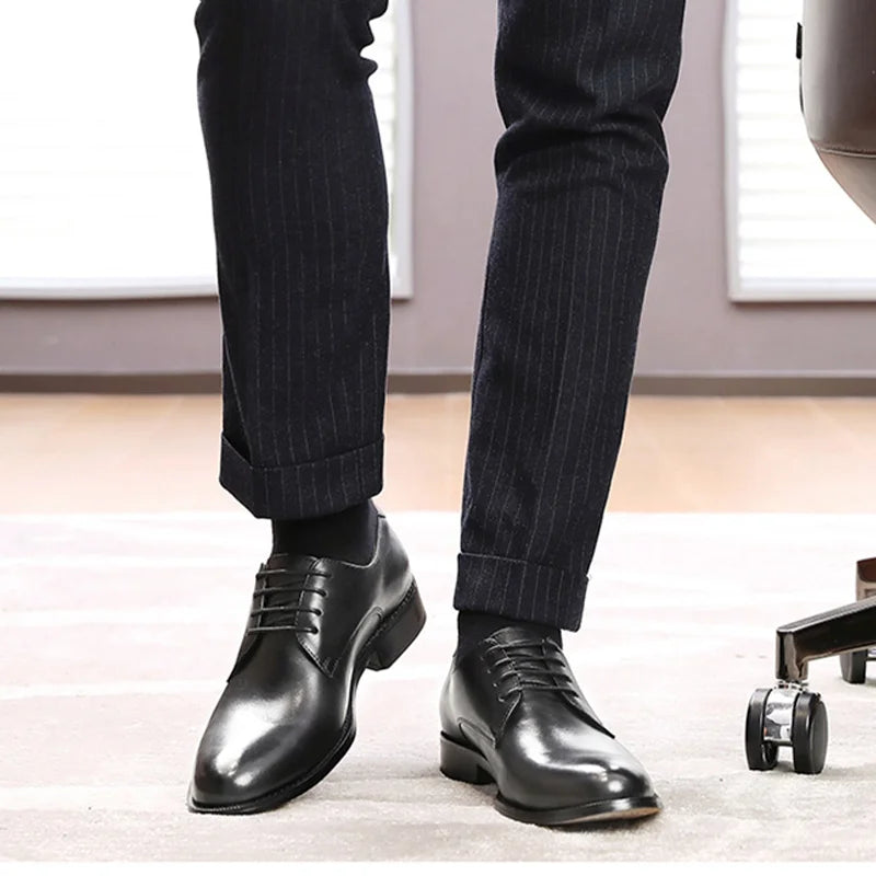 Chaussures Derby DESAI Cuir Véritable - Habillées Affaires Homme Cadeau Classique