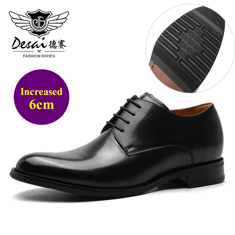 Chaussures Derby DESAI Cuir Véritable - Habillées Affaires Homme Cadeau Classique