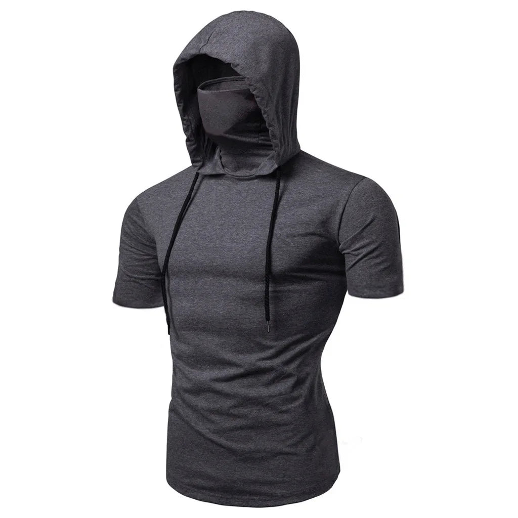 Sweat à Capuche Homme avec Masque - Manches Longues Cyclisme Sport Épissure Décontracté