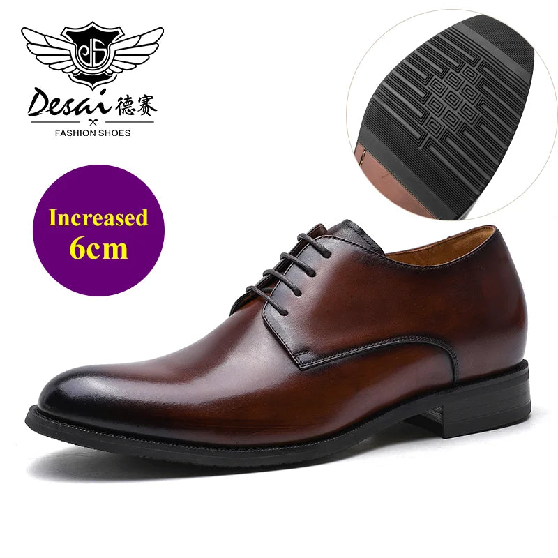 Chaussures Derby DESAI Cuir Véritable - Habillées Affaires Homme Cadeau Classique