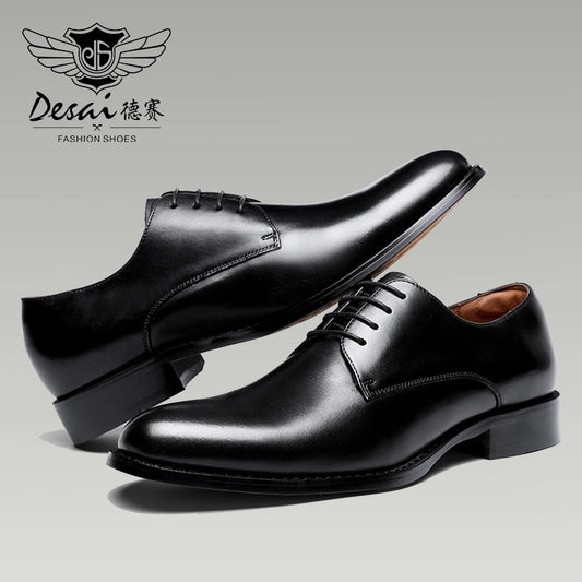 Chaussures Derby DESAI Cuir Véritable - Habillées Affaires Homme Cadeau Classique