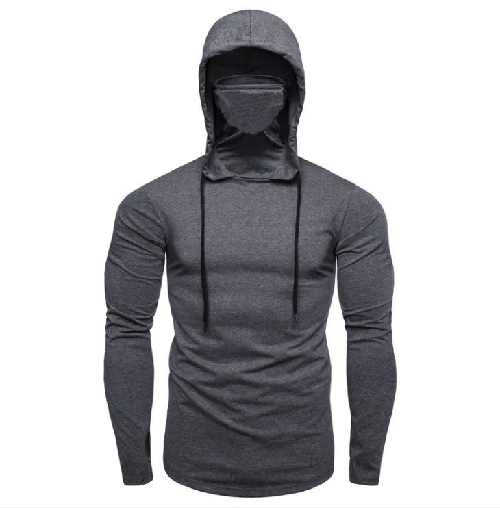 Sweat à Capuche Homme avec Masque - Manches Longues Cyclisme Sport Épissure Décontracté