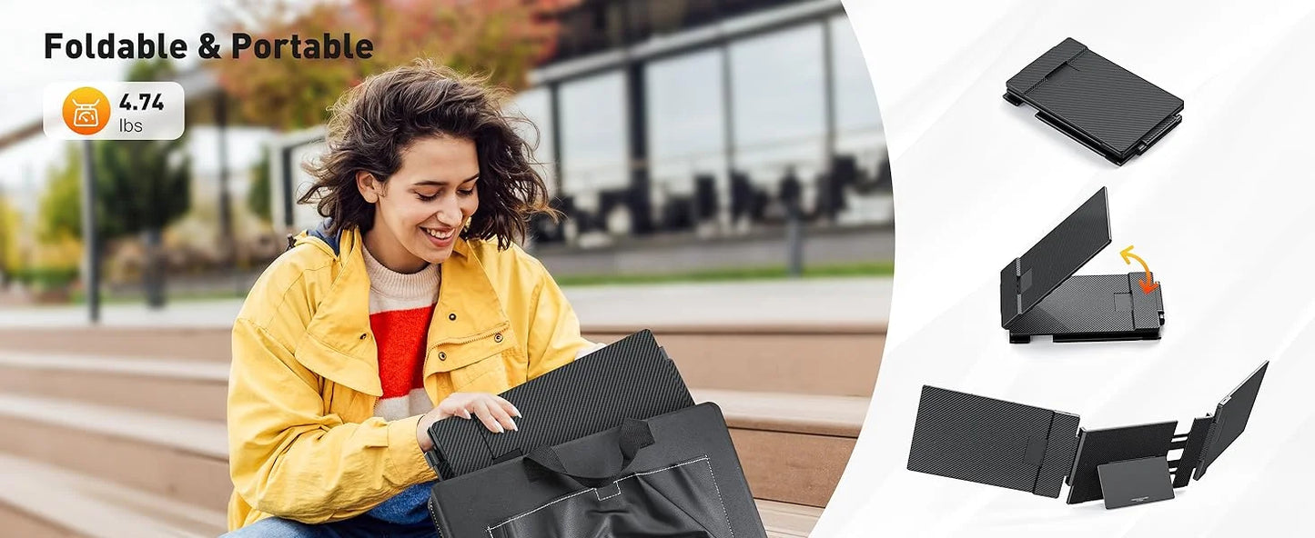 Écran Extender S3 14" Laptop FHD 1080P IPS - Moniteur Portable Triple 13-17" Rotation 180°