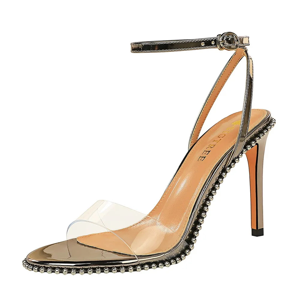 Sandales Talons Hauts Femme Rétro - Stiletto Transparent Été