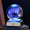Boule Cristal 3D LED Multicolore - Veilleuse Décorative Chambre Design