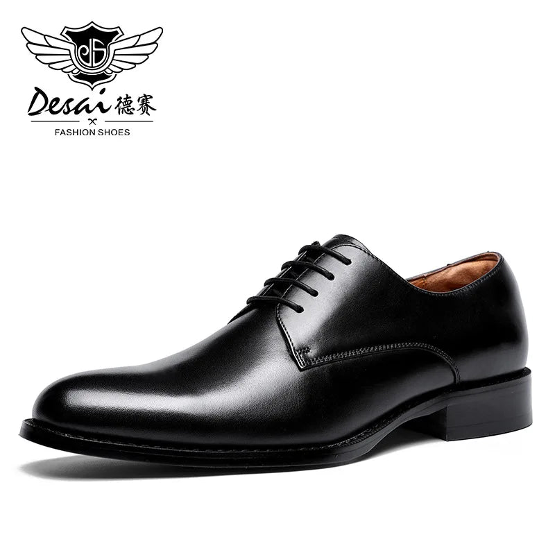 Chaussures Derby DESAI Cuir Véritable - Habillées Affaires Homme Cadeau Classique