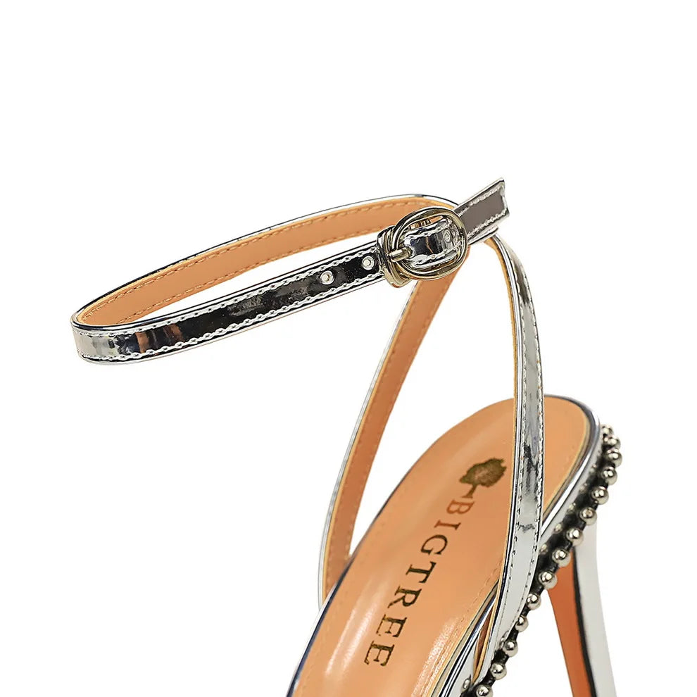 Sandales Talons Hauts Femme Rétro - Stiletto Transparent Été