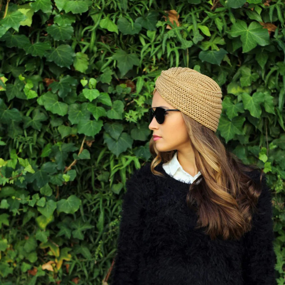 Bandeau Tricoté Bohème Femme - Serre-Tête Chaud Crochet Automne-Hiver