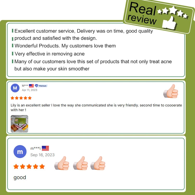 Premium Vegan Anti-Acne Care Set - Scars Pimples Blackheads 3 Pieces