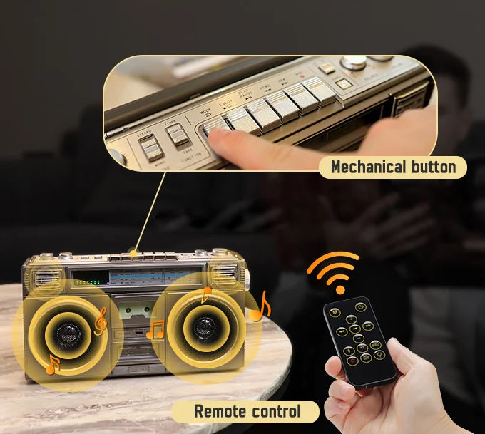 Enceinte Bluetooth Rétro Années 80 - Speaker Sans Fil Vintage