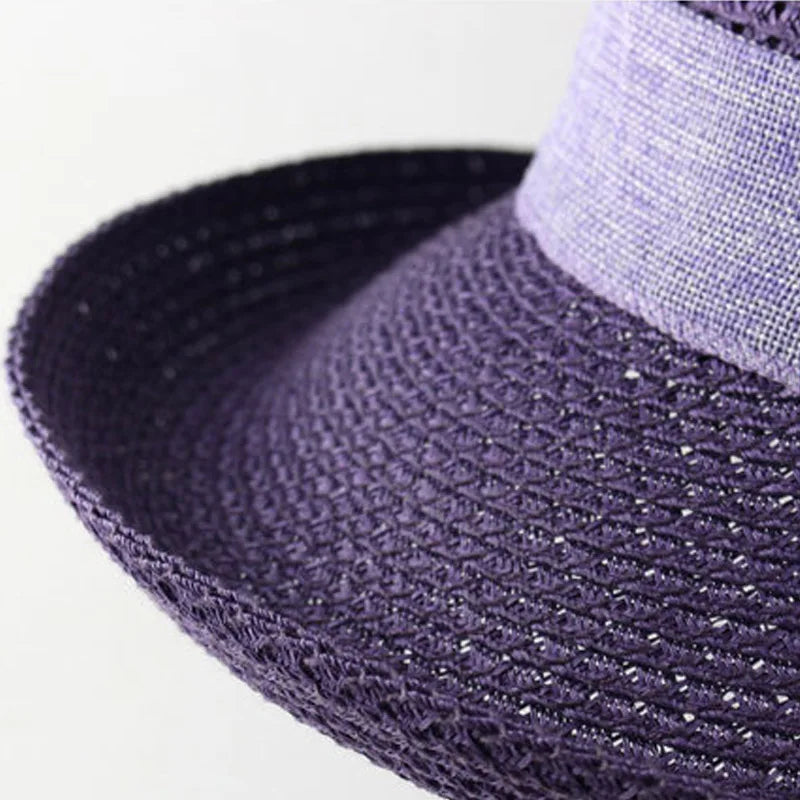 Chapeau Soleil Paille Large Bord - Pliable Élastique Plage Été Femme