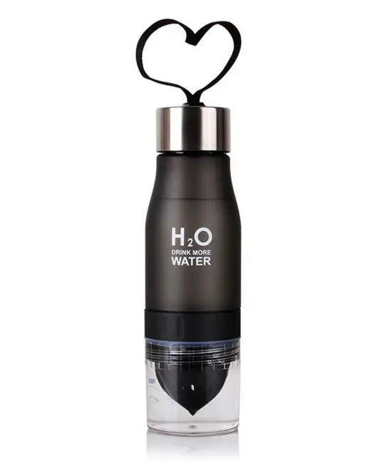 Bouteille Eau H2O Infuseur Citron 650ml - Gourde Plastique Détox Fruit